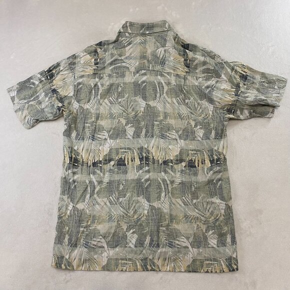 Izod Golf Mens Green Short Sleeve Hawaiian Washable Silk Button Up Shirt Size L - Picture 5 of 8
